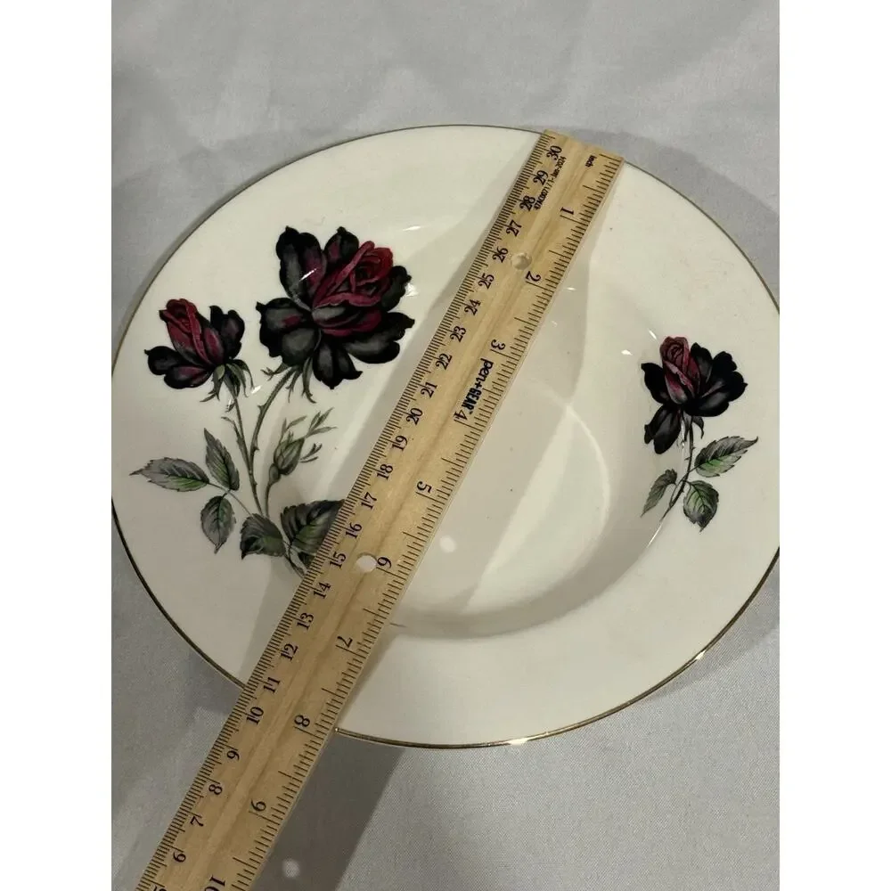 Royal Albert Black Rose Fine Bone China England 8” Rim Soup Bowls – Set of 8